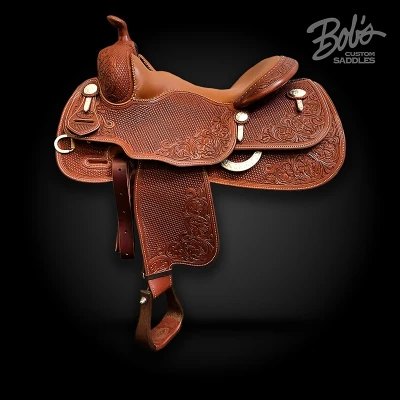Tim McQuay 628 premium western reining saddle designed for comfort and competitive riding.
